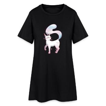 Süße Katze trans pride - Frauen T-Shirt-Kleid - Schwarz - Vorne