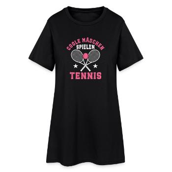 Coole Mädchen spielen Tennis - Frauen T-Shirt-Kleid - Schwarz - Vorne