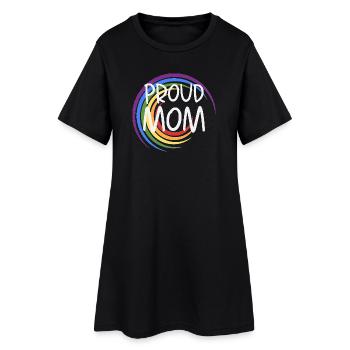 Maman Fière Arc-en-ciel - Robe T-shirt Femme - noir - Devant