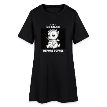 Pas de conversation avant Dragon Amoureux du Café - Robe T-shirt Femme - noir - Devant