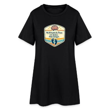 Mit 30: Denken vor Bewegung - Frauen T-Shirt-Kleid - Schwarz - Vorne