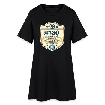 Mit 30 Zurück auf Werkseinstellungen - Frauen T-Shirt-Kleid - Schwarz - Vorne