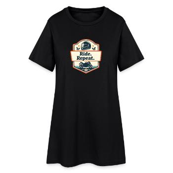Ride. Repeat. Motorrad-Statement - Frauen T-Shirt-Kleid - Schwarz - Vorne