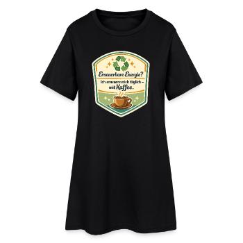 Kaffee als Erneuerbare Energie - Frauen T-Shirt-Kleid - Schwarz - Vorne
