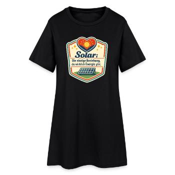 Solarliebe: Energie durch Liebe - Frauen T-Shirt-Kleid - Schwarz - Vorne