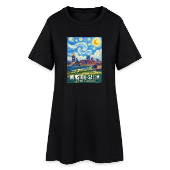 Winston-Salem, Caroline du Nord - Robe T-shirt Femme - noir - Devant