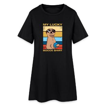Mon joueur chanceux de bocce pétane boule - Robe T-shirt Femme - noir - Devant