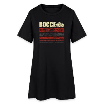 Bocce Petanque Boule Boulespieler - Frauen T-Shirt-Kleid - Schwarz - Vorne
