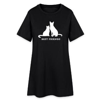 MEILLEURS AMIS – Amour du chat et du chien - Robe T-shirt Femme - noir - Devant