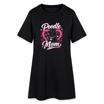 Poodle Mom Heart Design - Women’s T-Shirt Dress - black - Front