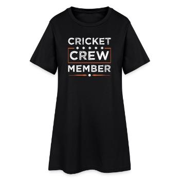 Cricket Crew - Frauen T-Shirt-Kleid - Schwarz - Vorne