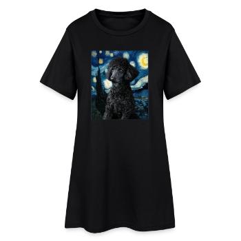 Caniche - Robe T-shirt Femme - noir - Devant