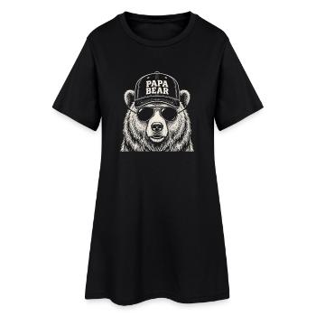 Papa Ours Père Papa Grand-père Homme de famille - Robe T-shirt Femme - noir - Devant