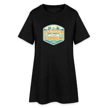 Je dois camper - Robe T-shirt Femme - noir - Devant