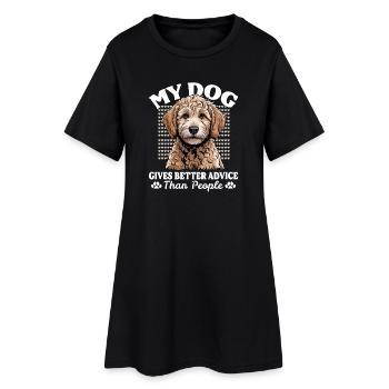 Race de chien Goldendoodle - Robe T-shirt Femme - noir - Devant