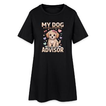 Race de chien Goldendoodle - Robe T-shirt Femme - noir - Devant
