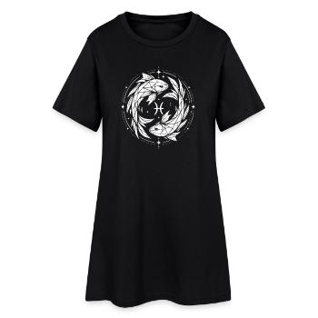 Fische Symbol – Sanft & Modern - Frauen T-Shirt-Kleid - Schwarz - Vorne