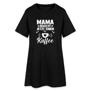 Kaffee Kaffeeliebhaber Mutter Mama - Frauen T-Shirt-Kleid - Schwarz - Vorne