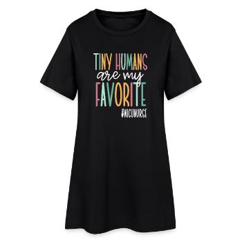 Les petits humains sont mes préférés - Robe T-shirt Femme - noir - Devant