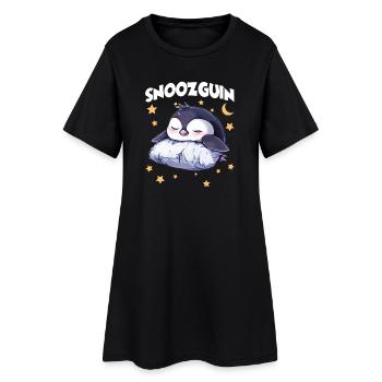 Penguin Snoozguin Pajama Late Riser Morning Grouch - Women’s T-Shirt Dress - black - Front