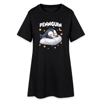 Pennguin Penguin Pajama Morning Grouch Late Riser - Women’s T-Shirt Dress - black - Front