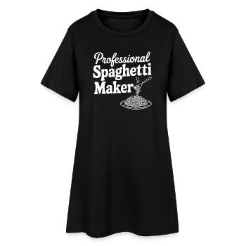 Préparateur de spaghettis professionnel - Robe T-shirt Femme - noir - Devant