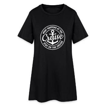 Que se passe-t-il pendant la croisière, restez sur la croisière - Robe T-shirt Femme - noir - Devant