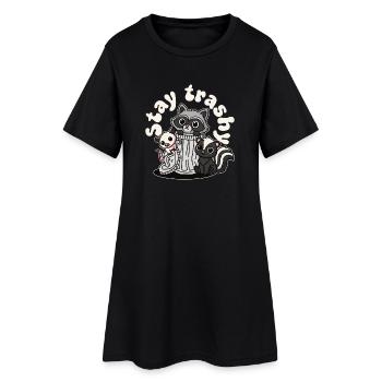 Reste Raton laveur Opossum Skunk - Robe T-shirt Femme - noir - Devant
