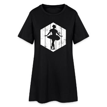 Dessin de la fille de ballet - Robe T-shirt Femme - noir - Devant