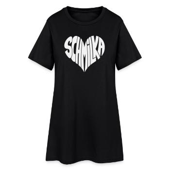 Schmilka, Ba Schandau Herz Schriftzug - Frauen T-Shirt-Kleid - Schwarz - Vorne