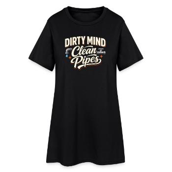 Dirty Thoughts | Sewer cleaning - Women’s T-Shirt Dress - black - Front