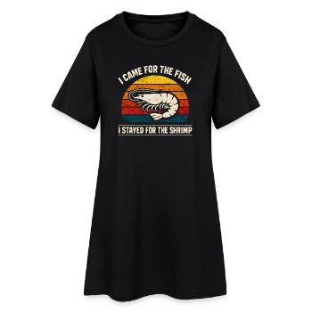 Je suis resté ici pour le poisson, pour les crevettes - Robe T-shirt Femme - noir - Devant