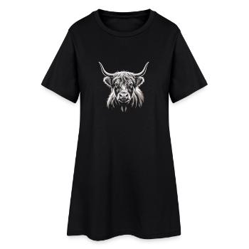 Bovins écossais des Highlands - Robe T-shirt Femme - noir - Devant