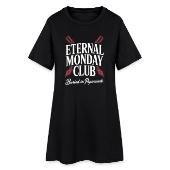 Club du Lundi Éternel : Paperasse - Robe T-shirt Femme - noir - Devant