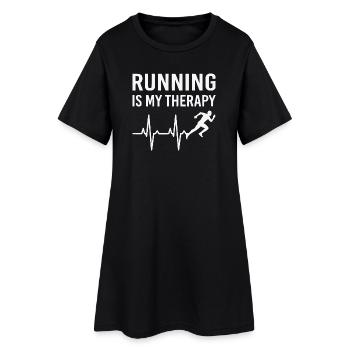 Running Is Therapy Running T-Shirt - Women’s T-Shirt Dress - black - Front