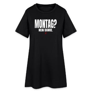 Montag? Nein Danke - Frauen T-Shirt-Kleid - Schwarz - Vorne