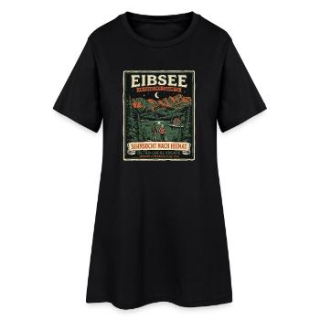 Eibsee Heimat - Frauen T-Shirt-Kleid - Schwarz - Vorne