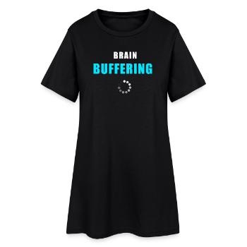 Brain Buffering Shirt - lustig Overthinking Shirt - Frauen T-Shirt-Kleid - Schwarz - Vorne