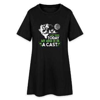 Cast Arm Shark Graphic Tee - Women’s T-Shirt Dress - black - Front