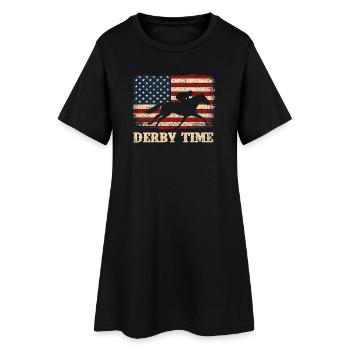 Fan de courses de chevaux pur-sang sur l’hippodrome - Robe T-shirt Femme - noir - Devant