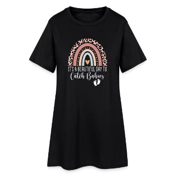 Wunderschöner Tag, um Babys Rainbow zu fangen - Frauen T-Shirt-Kleid - Schwarz - Vorne