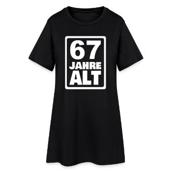 Alter 67 - Frauen T-Shirt-Kleid - Schwarz - Vorne