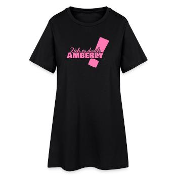 Amberly - Frauen T-Shirt-Kleid - Schwarz - Vorne