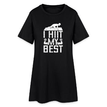 Accros à la salle de sport, je pratique mon meilleur fitness de calistnique - Robe T-shirt Femme - noir - Devant