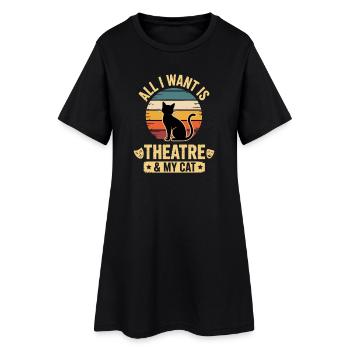 Théâtre musical : tout ce que je veux, mon chat & cadeau de théâtre - Robe T-shirt Femme - noir - Devant