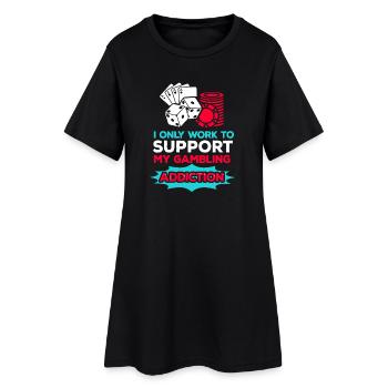 Casino poker kartenspiel glücksspiel - Frauen T-Shirt-Kleid - Schwarz - Vorne