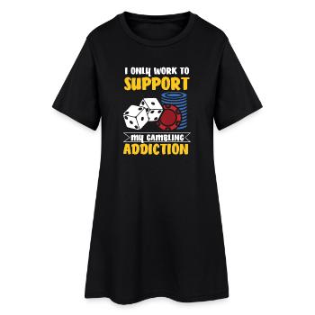 Casino poker card game gambling - Women’s T-Shirt Dress - black - Front