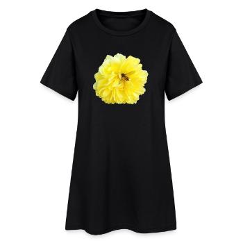 Yellow_Rose_-_Bee_Nature_Photography - Women’s T-Shirt Dress - black - Front