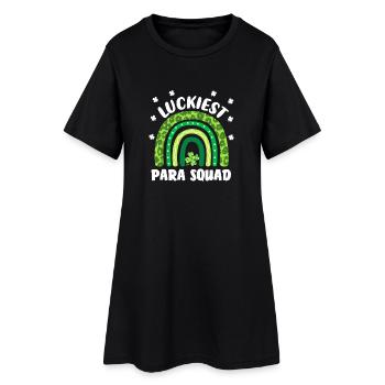 Glücklichstes Para-Team - Frauen T-Shirt-Kleid - Schwarz - Vorne