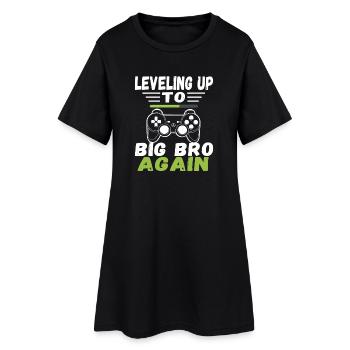 Wieder zum großen Bruder aufsteigen - Frauen T-Shirt-Kleid - Schwarz - Vorne